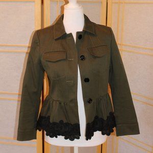 Ann Taylor Peplum/Lace Jacket -- Size 0